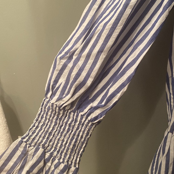 Pomander Place Blue and White Stripe Poplin Kenzie Dress - Picture 3 of 4